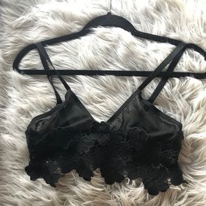 Sheer Mesh Floral Bra